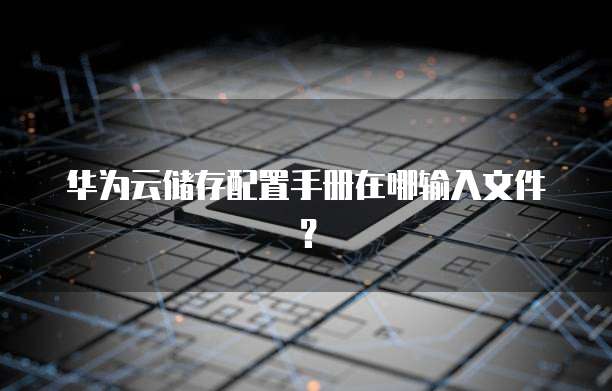 华为云储存配置手册在哪输入文件？