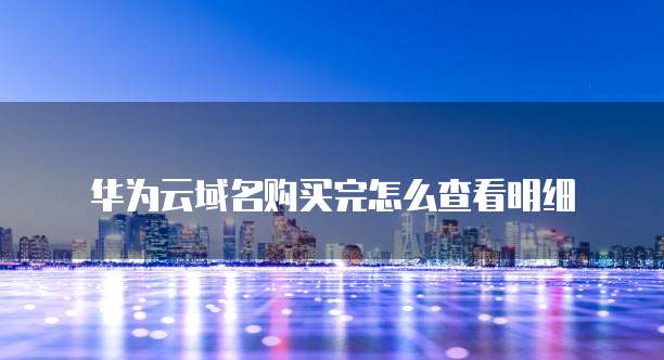 华为云域名购买完怎么查看明细