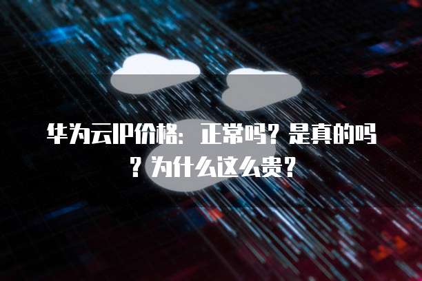 华为云IP价格:正常吗?是真的吗?为什么这么贵?