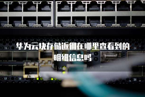 华为云块存储返佣在哪里查看到的明细信息吗