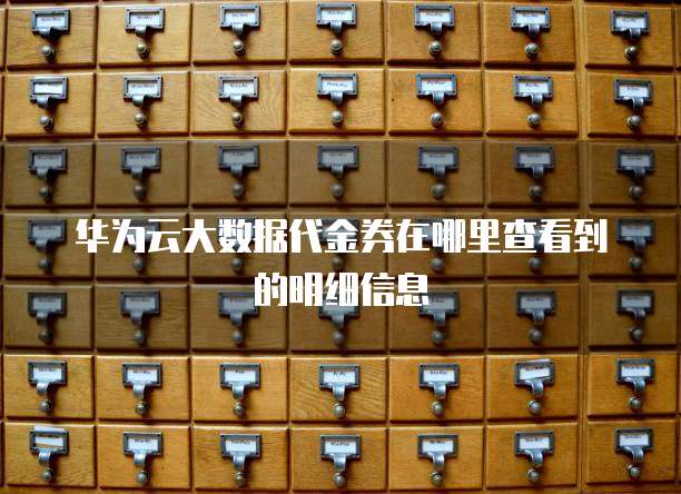华为云大数据代金券在哪里查看到的明细信息
