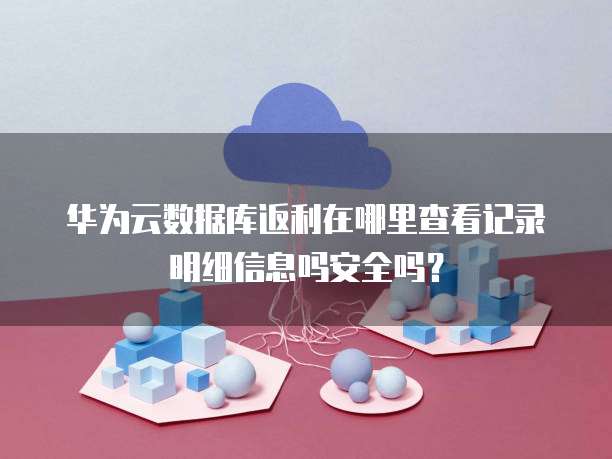 华为云数据库返利在哪里查看记录明细信息吗安全吗？