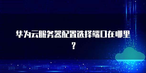 华为云服务器配置选择端口在哪里?