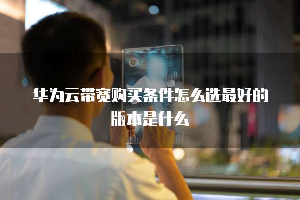 华为云带宽购买条件怎么选最好的版本是什么
