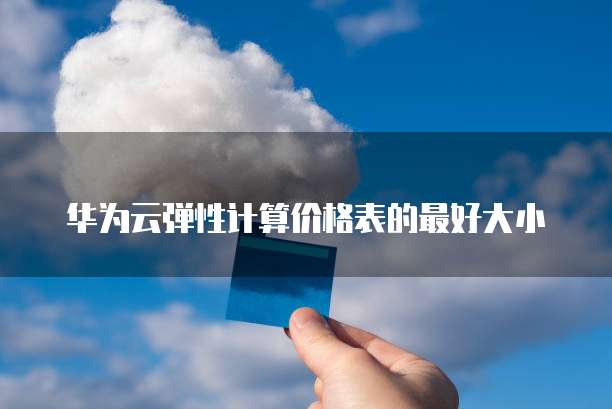 华为云弹性计算价格表的最好大小