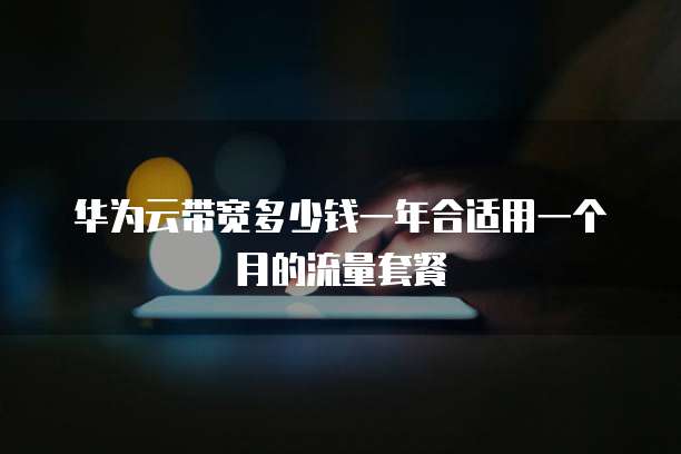 华为云带宽多少钱一年合适用一个月的流量套餐