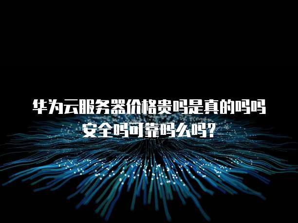 华为云服务器价格贵吗是真的吗吗安全吗可靠吗么吗?