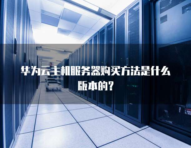 华为云主机服务器购买方法是什么版本的?