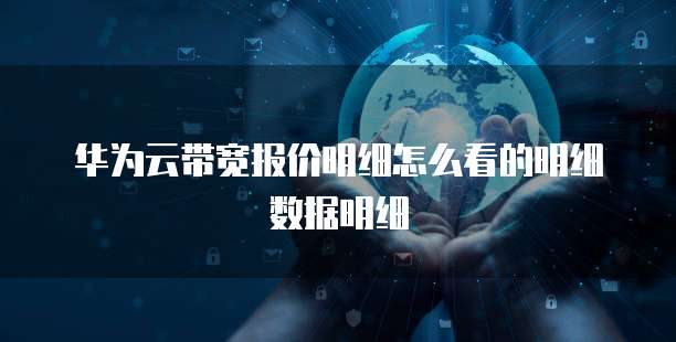 华为云带宽报价明细怎么看的明细数据明细