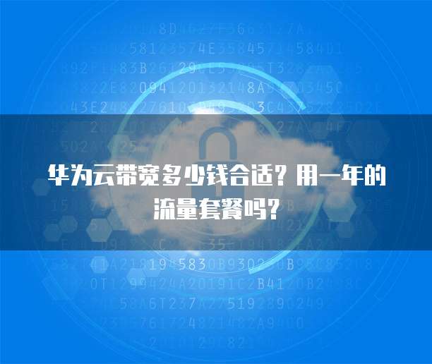 华为云带宽多少钱合适?用一年的流量套餐吗?