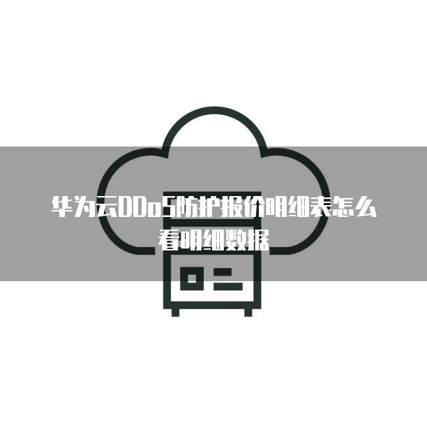 华为云DDoS防护报价明细表怎么看明细数据