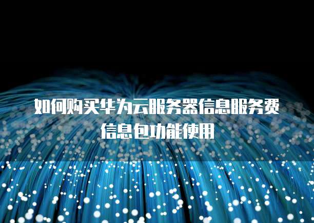 如何购买华为云服务器信息服务费信息包功能使用