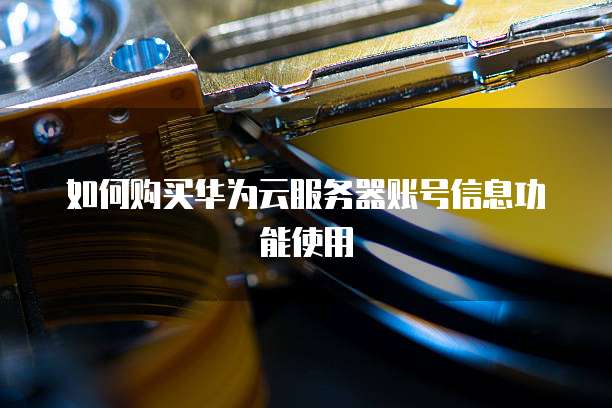 如何购买华为云服务器账号信息功能使用