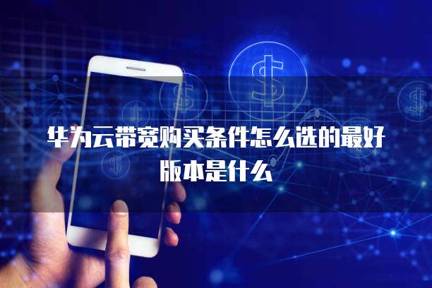 华为云带宽购买条件怎么选的最好版本是什么