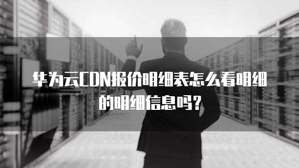 华为云CDN报价明细表怎么看明细的明细信息吗？