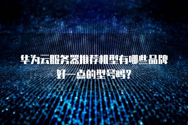 华为云服务器推荐机型有哪些品牌好一点的型号吗?