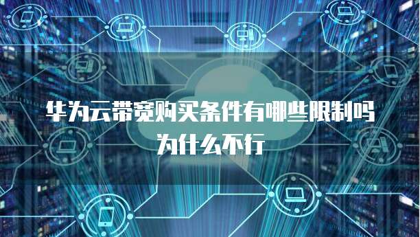 华为云带宽购买条件有哪些限制吗为什么不行
