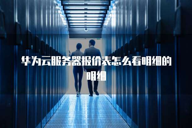 华为云服务器报价表怎么看明细的明细