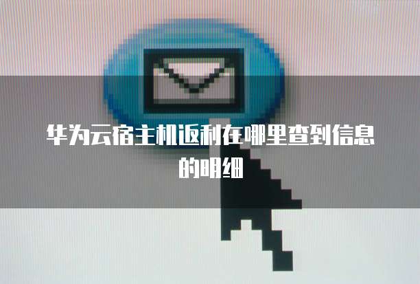 华为云宿主机返利在哪里查到信息的明细