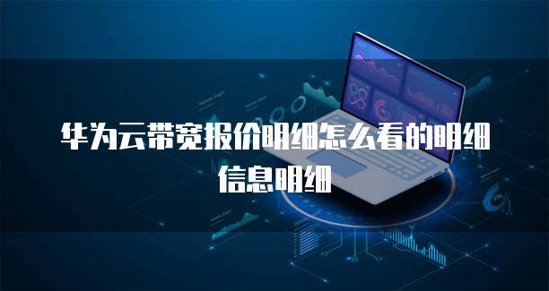华为云带宽报价明细怎么看的明细信息明细