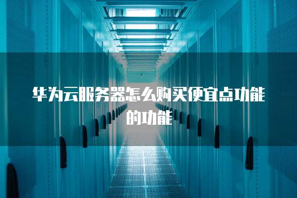 华为云服务器怎么购买便宜点功能的功能