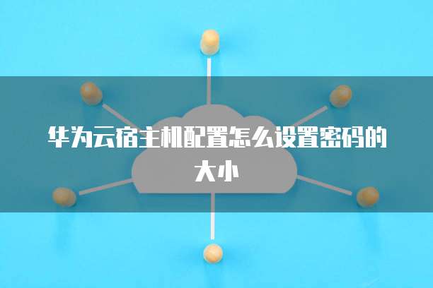 华为云宿主机配置怎么设置密码的大小