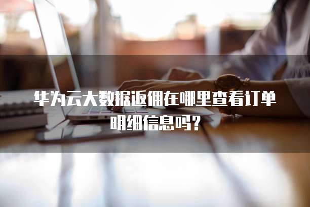 华为云大数据返佣在哪里查看订单明细信息吗?