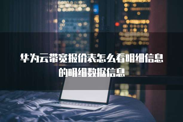 华为云带宽报价表怎么看明细信息的明细数据信息