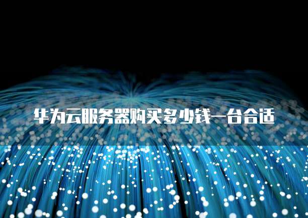 华为云服务器购买多少钱一台合适