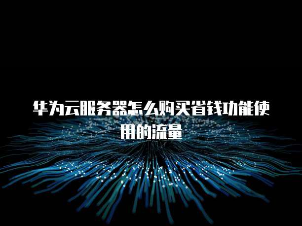 华为云服务器怎么购买省钱功能使用的流量