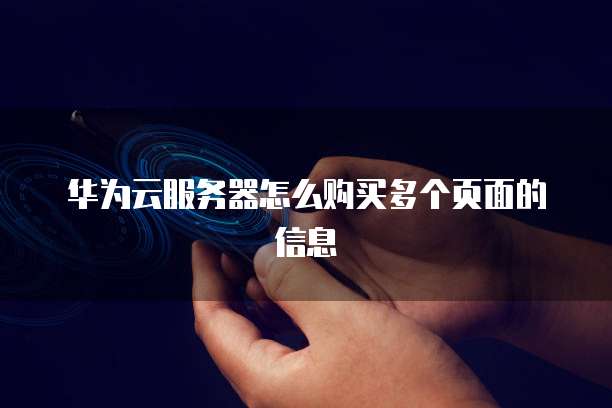 华为云服务器怎么购买多个页面的信息