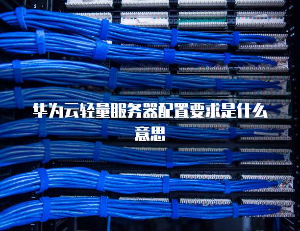 华为云轻量服务器配置要求是什么意思