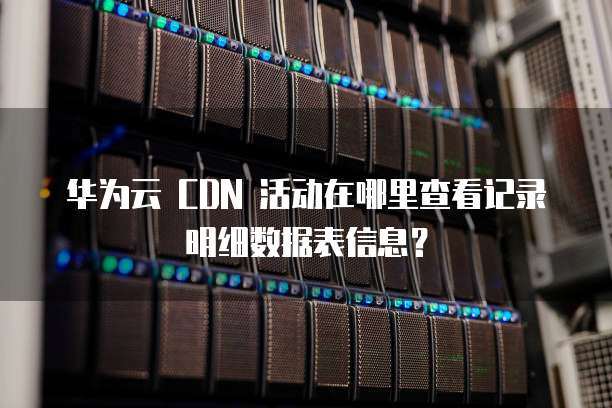 华为云 CDN 活动在哪里查看记录明细数据表信息?