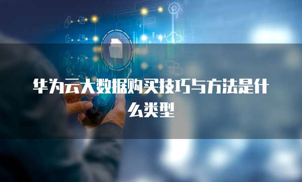 华为云大数据购买技巧与方法是什么类型