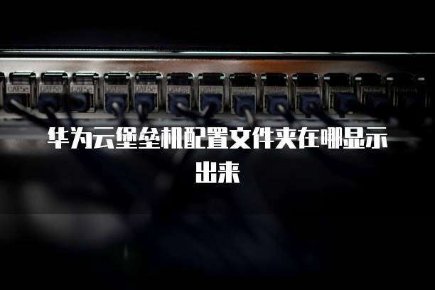 华为云堡垒机配置文件夹在哪显示出来