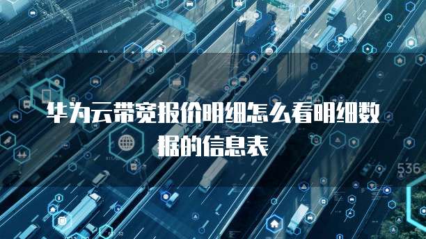 华为云带宽报价明细怎么看明细数据的信息表