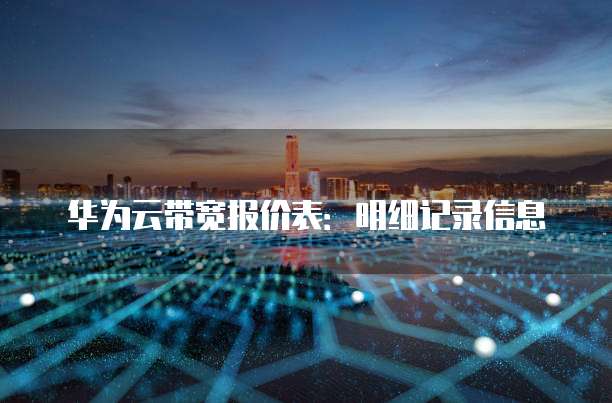 华为云带宽报价表:明细记录信息