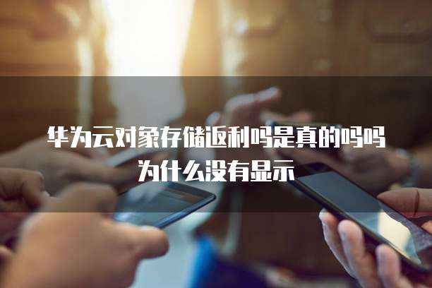 华为云对象存储返利吗是真的吗吗为什么没有显示