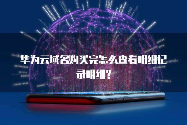 华为云域名购买完怎么查看明细记录明细?