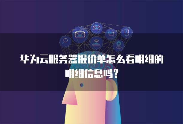 华为云服务器报价单怎么看明细的明细信息吗?