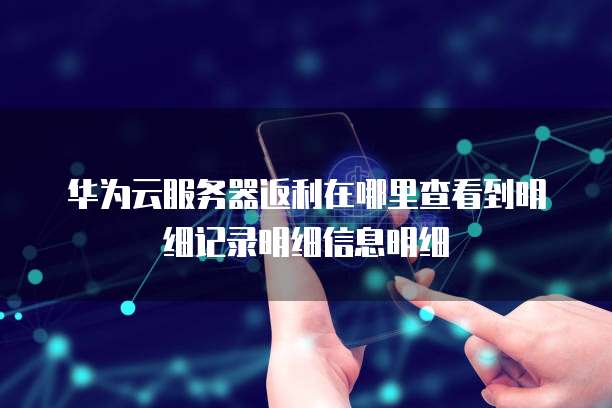 华为云服务器返利在哪里查看到明细记录明细信息明细