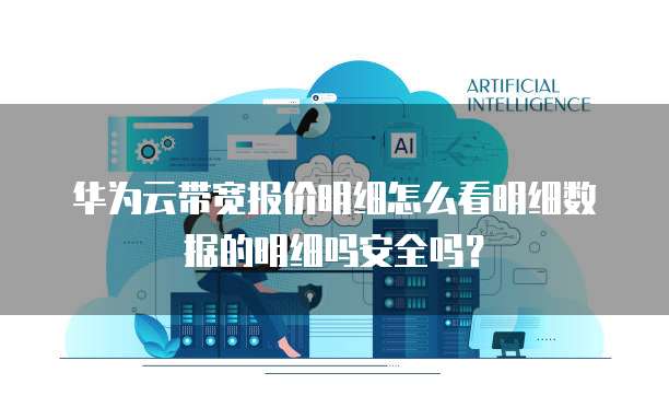 华为云带宽报价明细怎么看明细数据的明细吗安全吗?