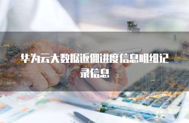 华为云大数据返佣进度信息明细记录信息