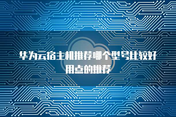华为云宿主机推荐哪个型号比较好用点的推荐