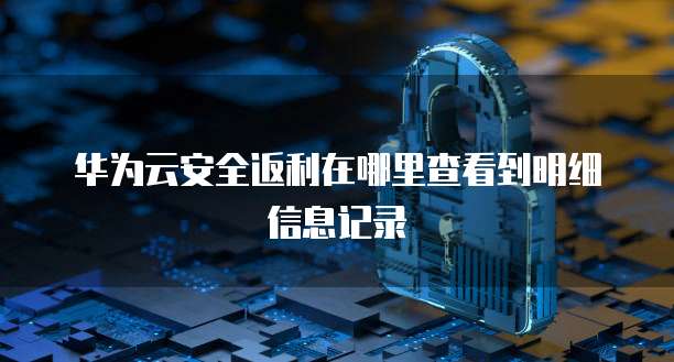 华为云安全返利在哪里查看到明细信息记录