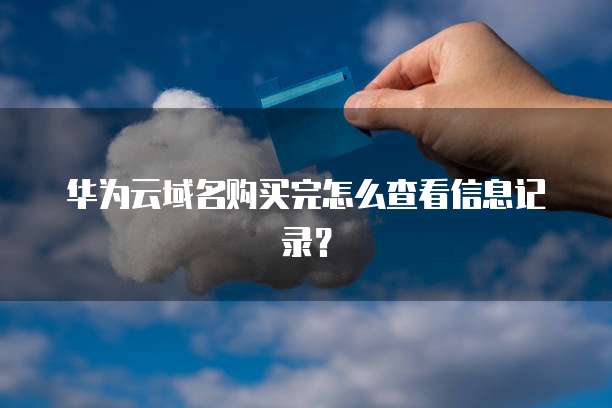 华为云域名购买完怎么查看信息记录？