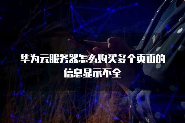 华为云服务器怎么购买多个页面的信息显示不全