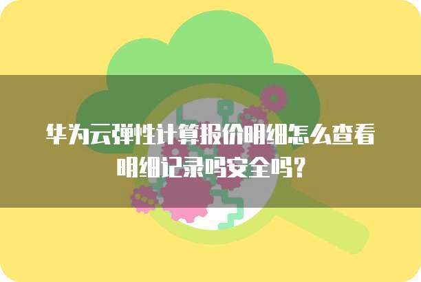 华为云弹性计算报价明细怎么查看明细记录吗安全吗?