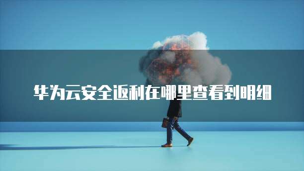 华为云安全返利在哪里查看到明细