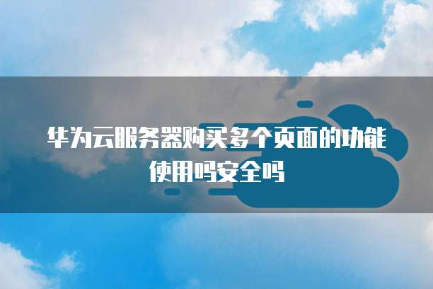 华为云服务器购买多个页面的功能使用吗安全吗